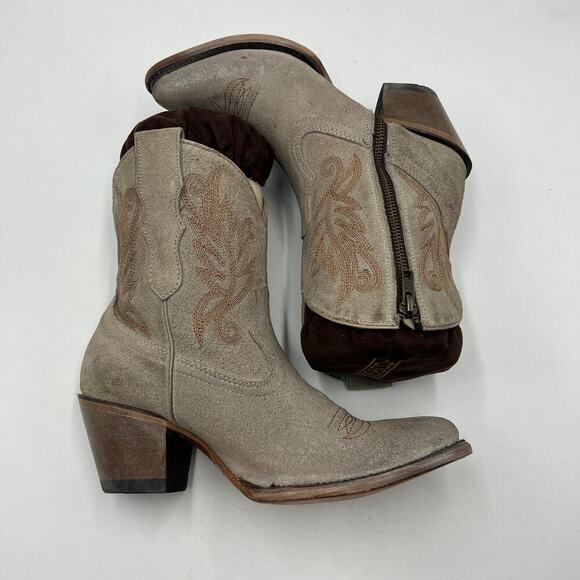 Corral Women's Embroidered Western Pointed Toe Fashion Booties Tan Size US 7 - Picture 10 of 11